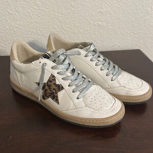 ShuShop Cheetah White Sneakers